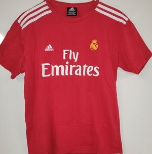 Real Madrid Ronaldo Fly Emirates Adidas Red T-shirt, Extra Large